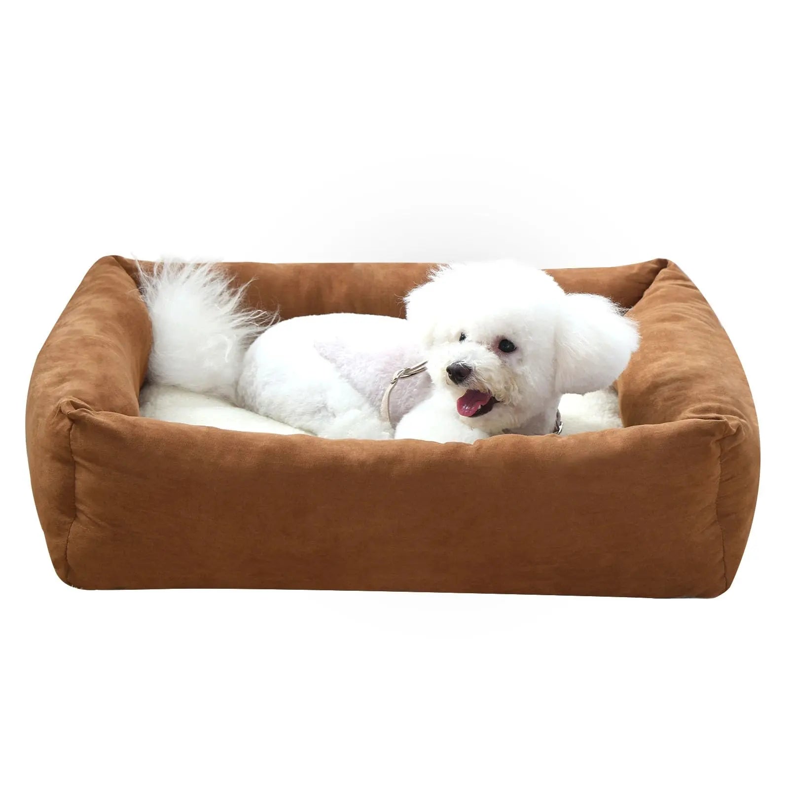 CozyNest 20"x16" Plush Pet Bed with Neck Support for Small Pets - Shopinapets