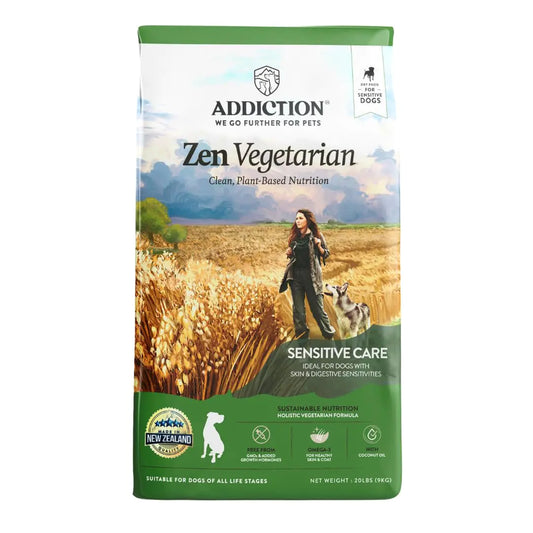 Addiction Zen Vegetarian Dry Dog Food Rich in Isoflavones and Antioxidants Vegetarian Dog Food  20lb - Shopinapets  Addiction Zen Vegetarian Dry Dog Food Rich in Isoflavones and Antioxidants Vegetarian Dog Food  20lb Shopinapets #