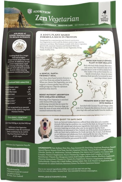 Addiction Zen Vegetarian Dry Dog Food Rich in Isoflavones and Antioxidants Vegetarian Dog Food  20lb - Shopinapets  Addiction Zen Vegetarian Dry Dog Food Rich in Isoflavones and Antioxidants Vegetarian Dog Food  20lb Shopinapets #