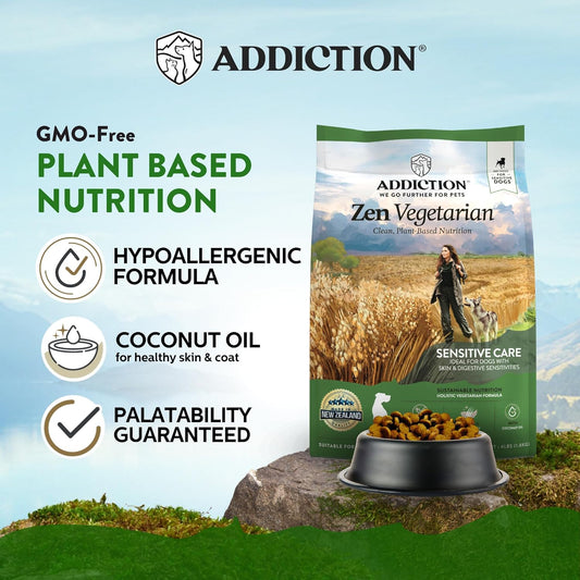Addiction Zen Vegetarian Dry Dog Food Rich in Isoflavones and Antioxidants Vegetarian Dog Food  20lb - Shopinapets  Addiction Zen Vegetarian Dry Dog Food Rich in Isoflavones and Antioxidants Vegetarian Dog Food  20lb Shopinapets #
