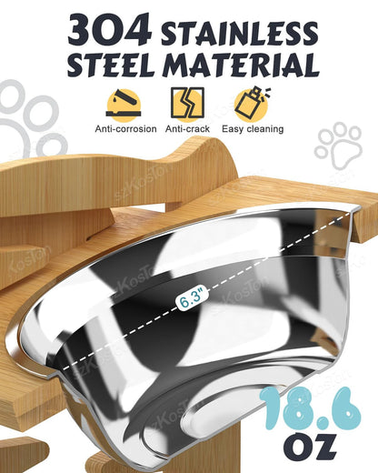 A close-up of a 304 stainless steel bowl, measuring 6.3 inches, showcasing anti-corrosion and easy-clean features.