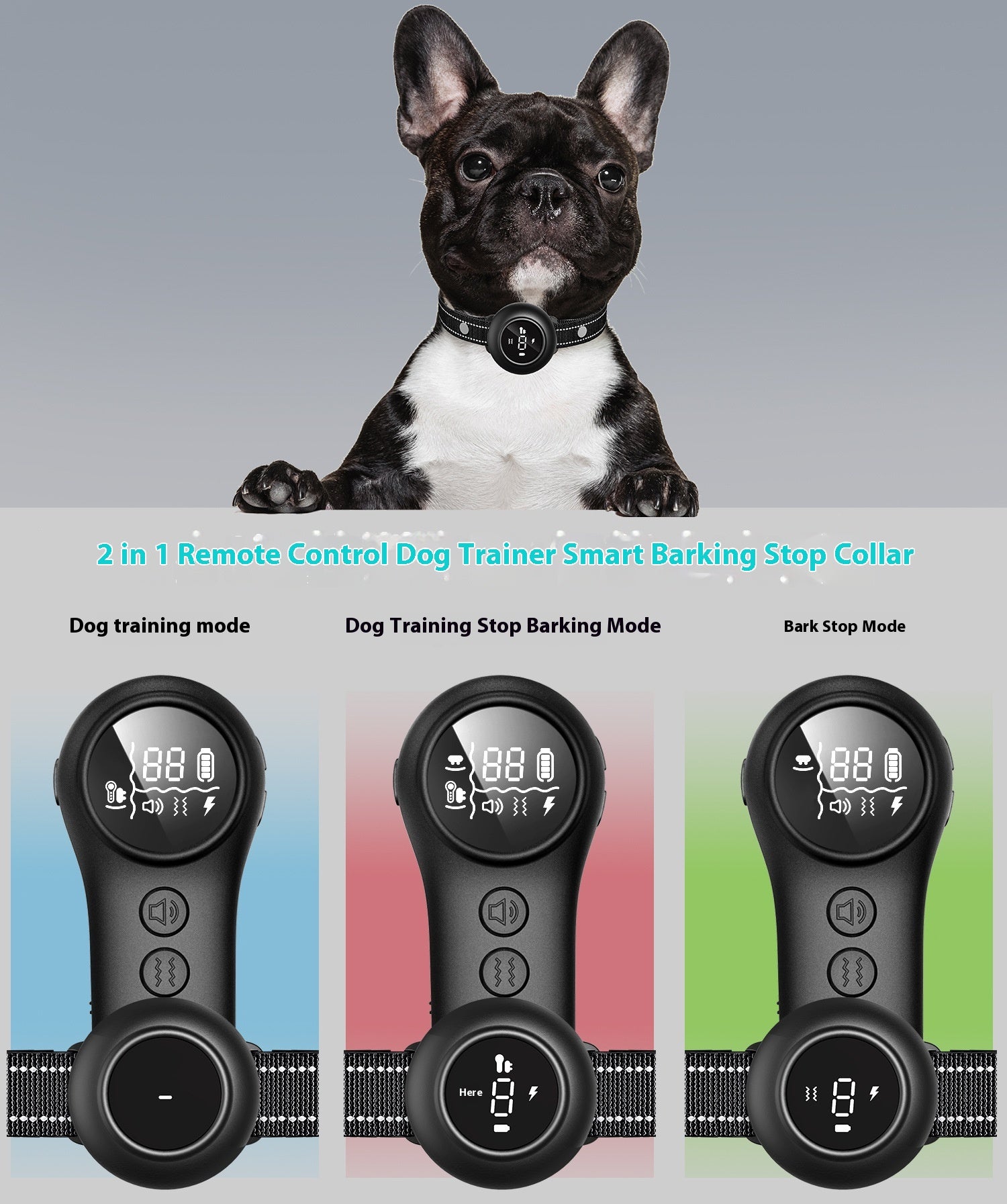 Bark Stopper -Multiple Training Modes - Smart -3-in-1 Dog Trainer - Shopinapets  Bark Stopper -Multiple Training Modes - Smart -3-in-1 Dog Trainer Shopinapets #