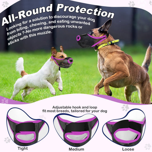 Breathable Mesh Dog Muzzle for Behavior Control: Prevents Barking, Biting, and Chewing - Shopinapets  Breathable Mesh Dog Muzzle for Behavior Control: Prevents Barking, Biting, and Chewing Shopinapets #