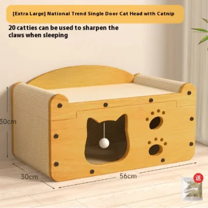 Cat House Luxury Double Layer - Shopinapets The Cat House Luxury Double Layer is the perfect cozy and stylish retreat for your feline companion. Featuring soft cushions and a durable structure, it ensures both comfort and entertainment for your beloved pet. Comes in a variety of colors, with double ball and double door features. Made of corrugated paper and classified as a pet toy. Packing list: Cat nest * 1 Cat House Luxury Double Layer Shopinapets #