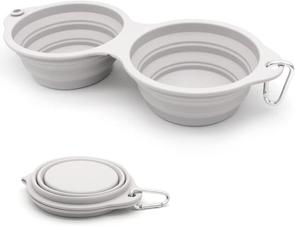 Collapsible Dog Bowls 2 In 1 Foldable Pet Food Water Bowl With Integrated Molding Double Bowl Design  Perfect For Walking Hiking And Camping - Shopinapets  Collapsible Dog Bowls 2 In 1 Foldable Pet Food Water Bowl With Integrated Molding Double Bowl Design  Perfect For Walking Hiking And Camping Shopinapets #