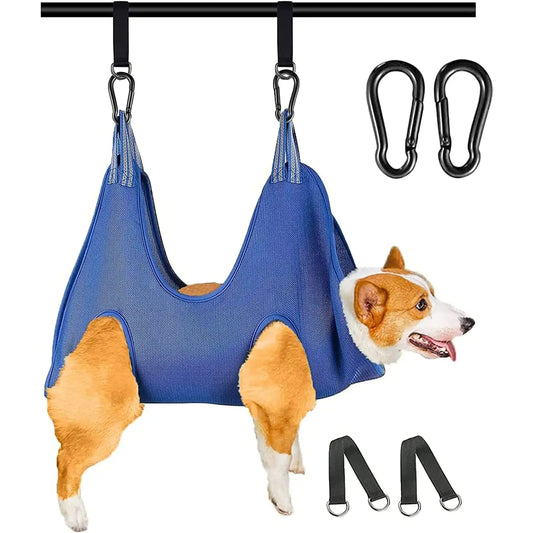 CozyClip Pet Grooming Hammock - Medium Blue - Shopinapets  CozyClip Pet Grooming Hammock - Medium Blue Shopinapets #