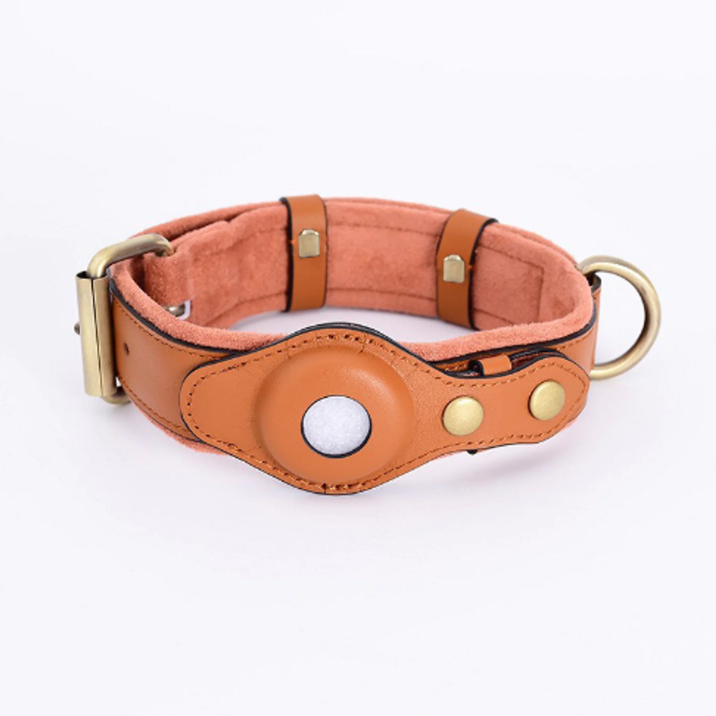 Leather Air tag Dog Collar Pet - Adjustable Collar