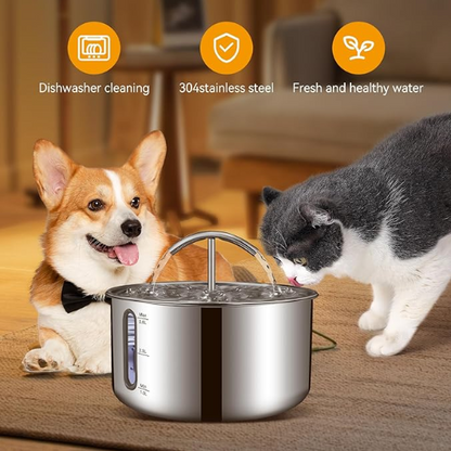 EverFresh Stainless Steel Pet Fountain 3.6L - Shopinapets  EverFresh Stainless Steel Pet Fountain 3.6L Shopinapets #