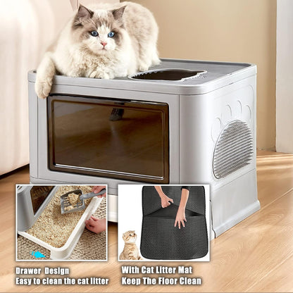 Fully Closed Top Entry Odor Proof Cat Litter Basin - Shopinapets  Fully Closed Top Entry Odor Proof Cat Litter Basin Shopinapets #