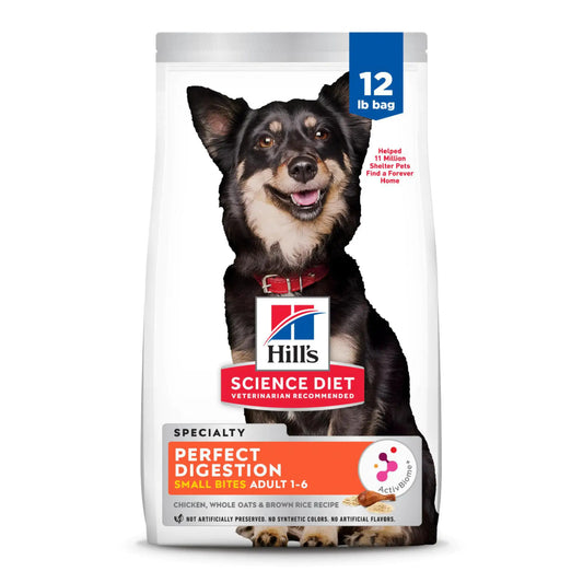 Hills Science Diet Perfect Digestion Adult 1-6 Digestive Support Small Kibble Dry Dog Food Chicken Brown Rice & Whole Oats 12 lb Bag - Shopinapets  Hills Science Diet Perfect Digestion Adult 1-6 Digestive Support Small Kibble Dry Dog Food Chicken Brown Rice & Whole Oats 12 lb Bag Shopinapets #