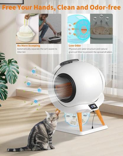 Honey Guaridan Self Cleaning Automatic Cat Litter Box - with 2 Rolls Garbage - Shopinapets  Honey Guaridan Self Cleaning Automatic Cat Litter Box - with 2 Rolls Garbage Shopinapets #