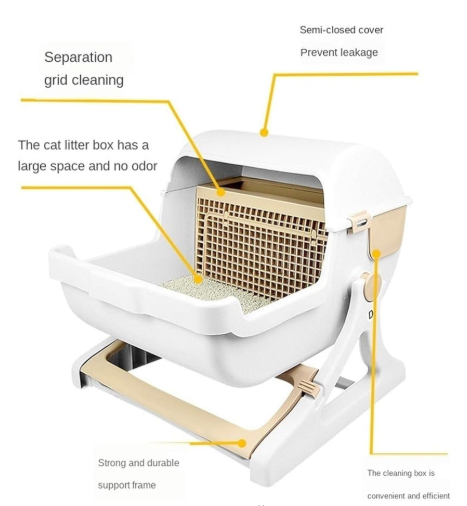 Le You Pet Quick-Clean Semi-Automatic Cat Litter Box - Shopinapets  Le You Pet Quick-Clean Semi-Automatic Cat Litter Box Shopinapets #