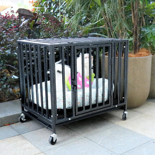 Loonpon Dog Crates are heavy-duty, metal double-door dog kennels designed for small dogs under 25 lbs. - Shopinapets This crate is designed for ultimate durability and safety. Featuring two doors for easy access, it's the perfect kennel for small dogs that weigh less than 25 pounds. Loonpon Dog Crates for Small Dogs Under 25lbs Heavy Duty - Shopinapets Shopinapets #