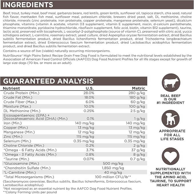 NutriSource Select Beef, Trout & Turkey Meal Grain-Free 15LB - Shopinapets  NutriSource Select Beef, Trout & Turkey Meal Grain-Free 15LB Shopinapets #
