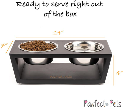 Pawfect Pets Elevated Small Pet Feeder Set - Black - Shopinapets  Pawfect Pets Elevated Small Pet Feeder Set - Black Shopinapets #