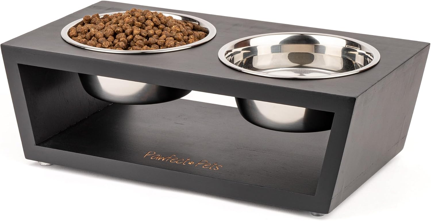 Pawfect Pets Elevated Small Pet Feeder Set - Black - Shopinapets  Pawfect Pets Elevated Small Pet Feeder Set - Black Shopinapets #