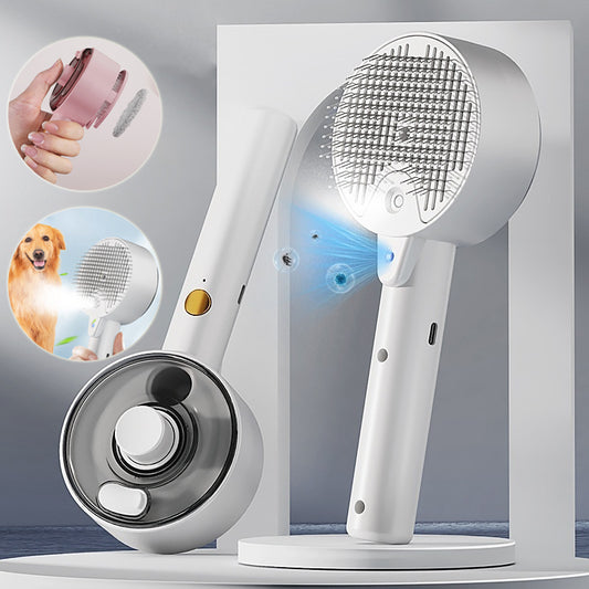 Pet Hair Remover Steam Brush -Self Cleaning- Grooming Accessories - Shopinapets  Pet Hair Remover Steam Brush -Self Cleaning- Grooming Accessories Shopinapets #