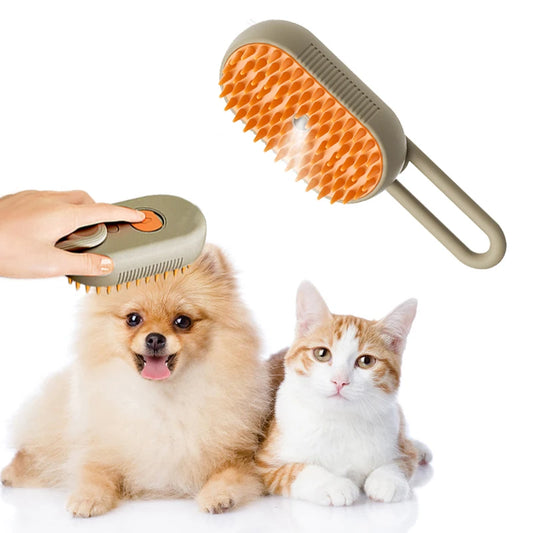 A pet grooming brush with a dog and cat.