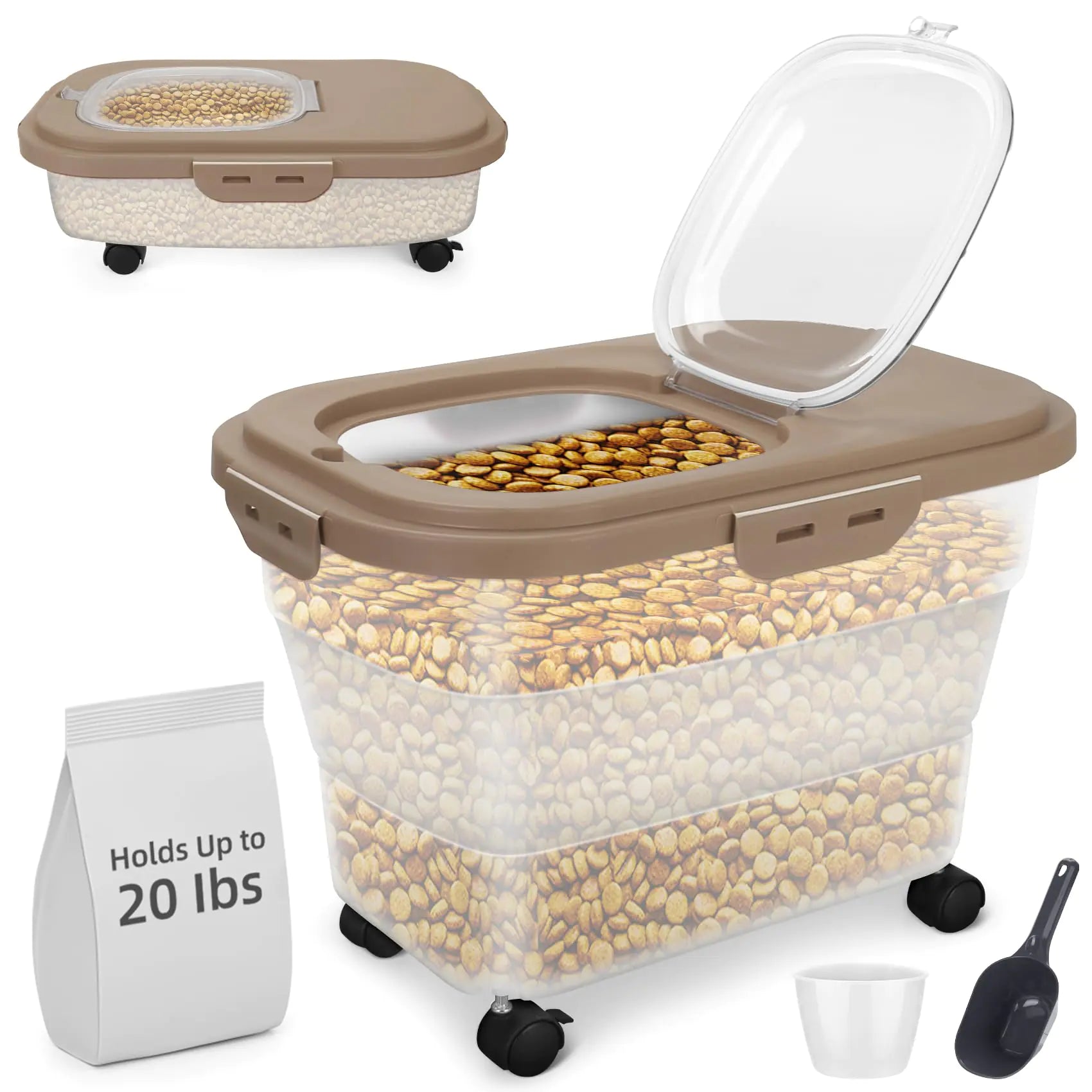 PetChamp Collapsible Airtight Food Bin 20lb - Shopinapets  PetChamp Collapsible Airtight Food Bin 20lb Shopinapets #