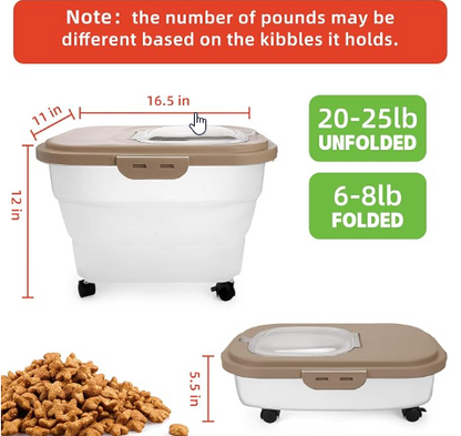 PetChamp Collapsible Airtight Food Bin 20lb - Shopinapets  PetChamp Collapsible Airtight Food Bin 20lb Shopinapets #