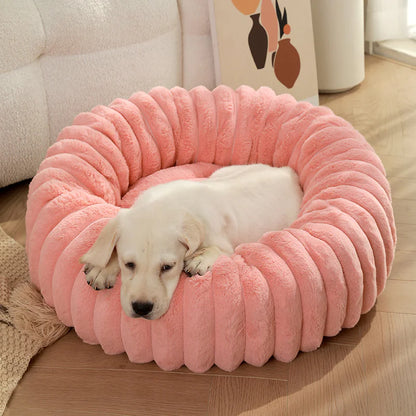 Plush Round Cat & Dog Nest - Shopinapets Material: Long plush for ultimate softness Design: Round shape for cozy nesting Warmth: Keeps pets warm during winter Comfort: Super soft mat for deep sleeping Use: Ideal for both cats and dogs Placement: Suitable for sofas, beds, and pet kennels Plush Round Cat & Dog Nest Shopinapets #