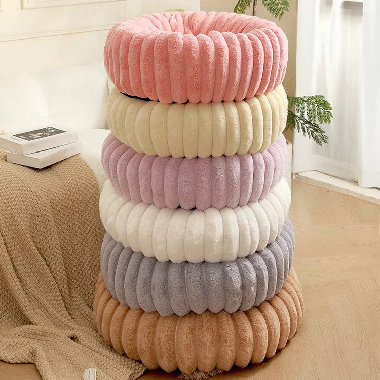 Plush Round Cat & Dog Nest - Shopinapets Material: Long plush for ultimate softness Design: Round shape for cozy nesting Warmth: Keeps pets warm during winter Comfort: Super soft mat for deep sleeping Use: Ideal for both cats and dogs Placement: Suitable for sofas, beds, and pet kennels Plush Round Cat & Dog Nest Shopinapets #