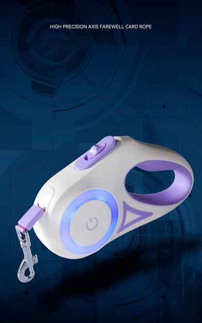 A high-precision, retractable card holder with purple accents and a glow feature for easy access and visibility.