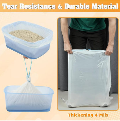 Self-Cleaning Litter Box Drawstring Bags 90ct - Shopinapets  Self-Cleaning Litter Box Drawstring Bags 90ct Shopinapets #