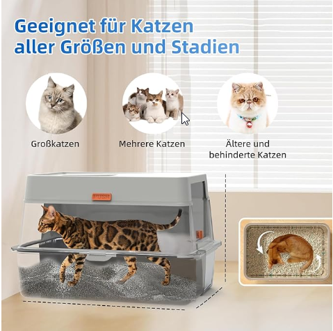 Sleek Gray Cat Litter Enclosure - Shopinapets  Sleek Gray Cat Litter Enclosure Shopinapets #