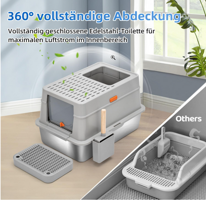 Sleek Gray Cat Litter Enclosure - Shopinapets  Sleek Gray Cat Litter Enclosure Shopinapets #