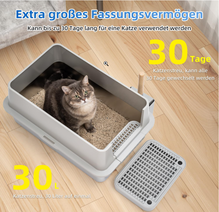 Sleek Gray Cat Litter Enclosure - Shopinapets  Sleek Gray Cat Litter Enclosure Shopinapets #