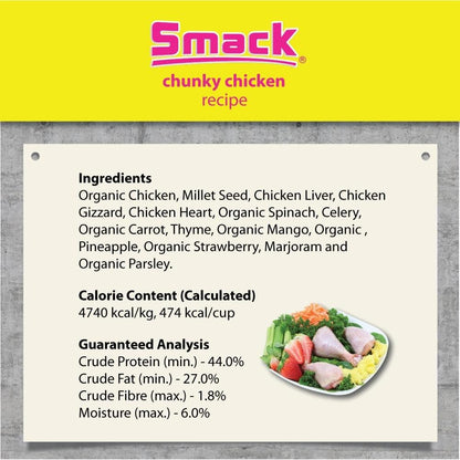 Smack Pet Food Organic Raw Dehydrated Food for Dogs (Chunky Chicken-8.8 Ounce) - Shopinapets  Smack Pet Food Organic Raw Dehydrated Food for Dogs (Chunky Chicken-8.8 Ounce) Shopinapets #