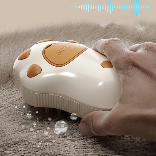 Steamy Pet Brush - Electric Spray - Pet Grooming Tool - Shopinapets This pet grooming tool is made of plastic and comes in a size similar to the one shown in the picture. It is available in pink or coffee and includes 1 cat comb in the package. Feature: 1 Soft silicone comb teeth; do not hurt pet skin2. Multi-functional use: combing, massage, bathing three-in-one3. Delicate spray, easy to clean pet floating hair Steamy Pet Brush - Electric Spray - Pet Grooming Tool Shopinapets #