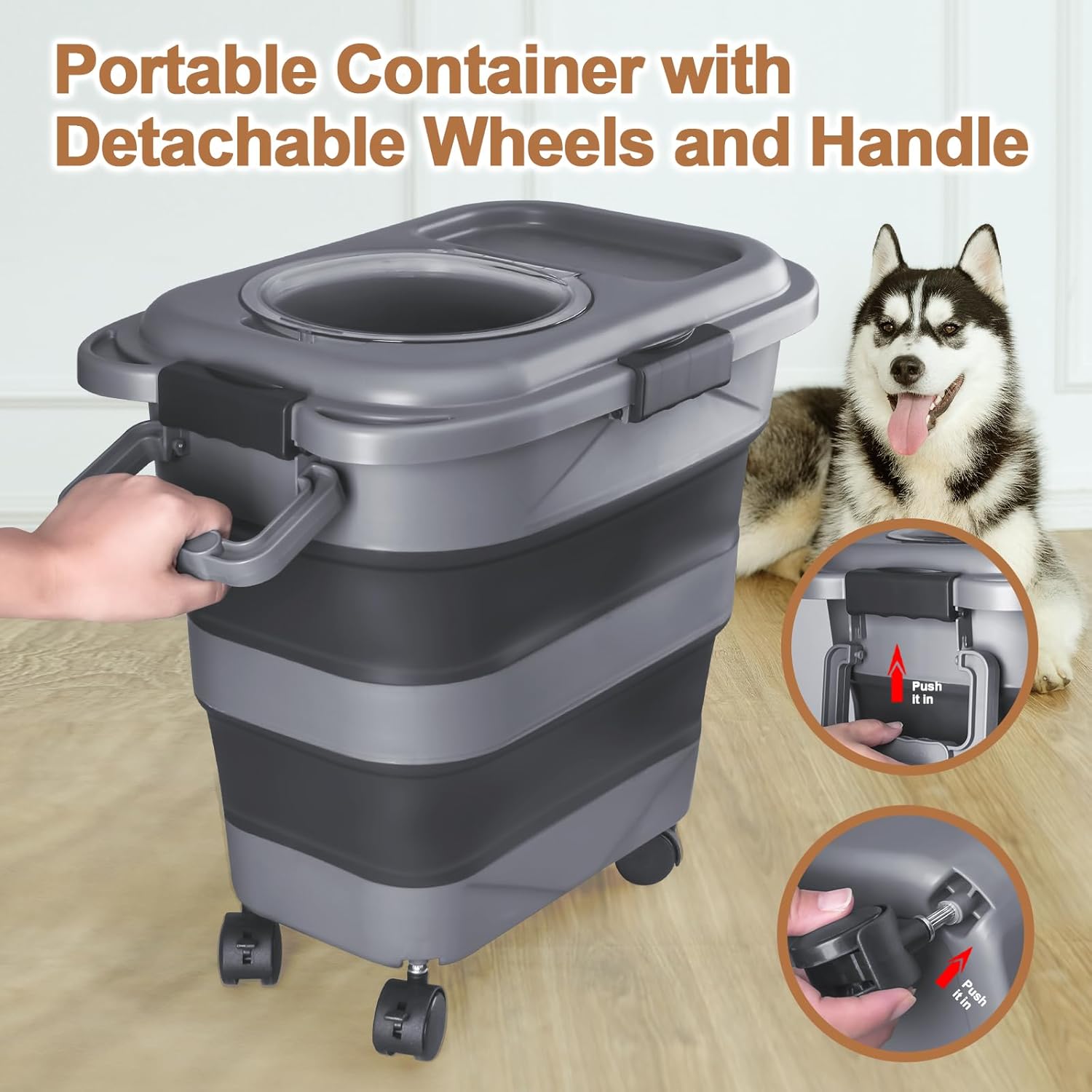 TIOVERY Pet Food Keeper 10-25 lbs with Wheels - Shopinapets  TIOVERY Pet Food Keeper 10-25 lbs with Wheels Shopinapets #
