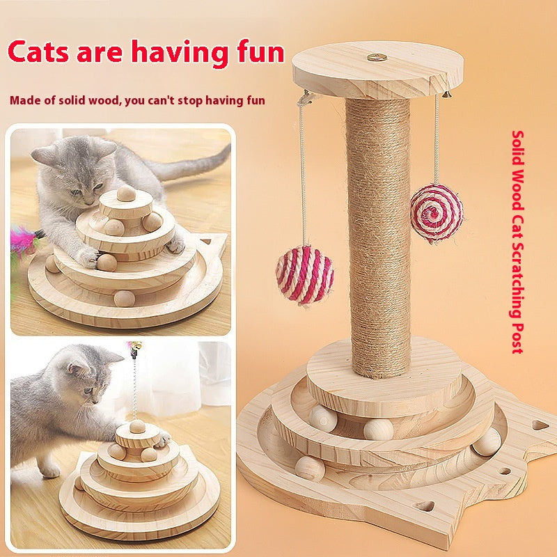 Toy Solid Wood Turntable Self-Hi Cat Teaser - Shopinapets  Toy Solid Wood Turntable Self-Hi Cat Teaser Shopinapets #
