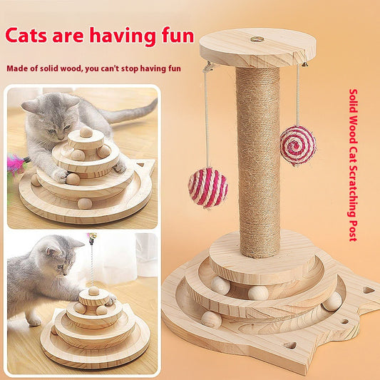 Toy Solid Wood Turntable Self-Hi Cat Teaser - Shopinapets  Toy Solid Wood Turntable Self-Hi Cat Teaser Shopinapets #