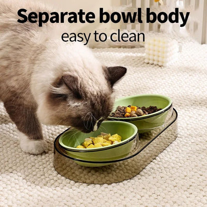 Transparent Dual Cat Bowl for Drinking and Eating - Suitable for Cats - Shopinapets  Transparent Dual Cat Bowl for Drinking and Eating - Suitable for Cats Shopinapets #