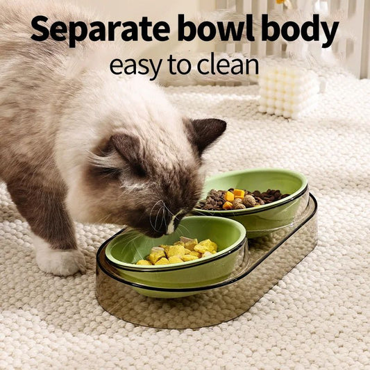 Transparent Dual Cat Bowl for Drinking and Eating - Suitable for Cats - Shopinapets  Transparent Dual Cat Bowl for Drinking and Eating - Suitable for Cats Shopinapets #