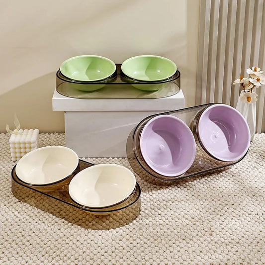 Transparent Dual Cat Bowl for Drinking and Eating - Suitable for Cats - Shopinapets  Transparent Dual Cat Bowl for Drinking and Eating - Suitable for Cats Shopinapets #