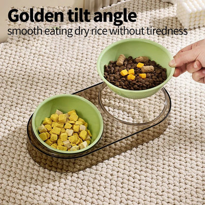 Transparent Dual Cat Bowl for Drinking and Eating - Suitable for Cats - Shopinapets  Transparent Dual Cat Bowl for Drinking and Eating - Suitable for Cats Shopinapets #