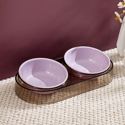 Transparent Dual Cat Bowl for Drinking and Eating - Suitable for Cats - Shopinapets  Transparent Dual Cat Bowl for Drinking and Eating - Suitable for Cats Shopinapets #