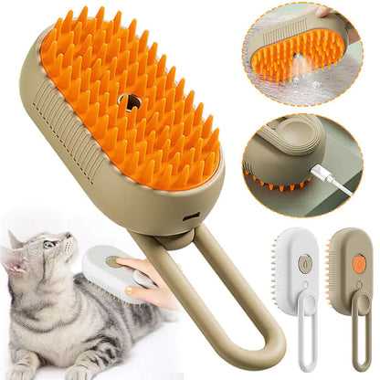 Steam Brush Electric Spray  - Pet  Massage - Grooming Comb  - Hair Removal