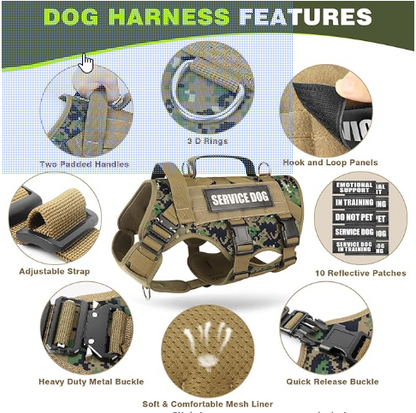 WINSEE Tactical No-Pull Dog Harness Kit with Leash and Patches - Shopinapets  WINSEE Tactical No-Pull Dog Harness Kit with Leash and Patches Shopinapets #