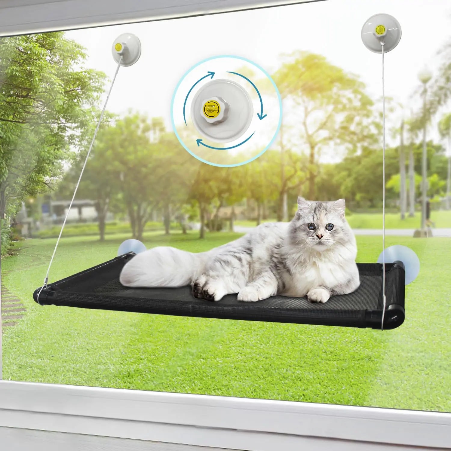 Peyela Window Cat Hammock - 40lb Load Capacity - Shopinapets