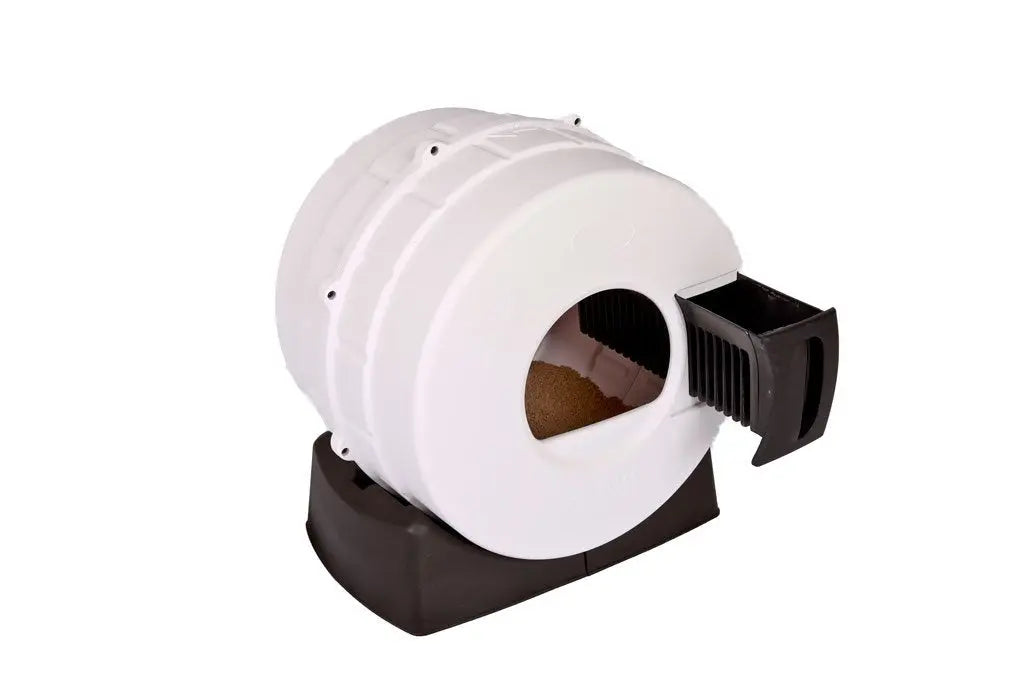 QuickTurn Cat Litter Box in White - Shopinapets