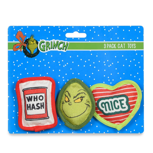 Grinch Catnip Toy Trio for Cats - 3 Piece Holiday Set
