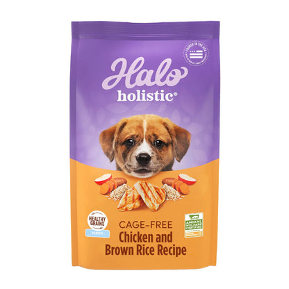 Halo Pure Puppy Digestive Wellness Chicken & Brown Rice Dry Food - Shopinapets