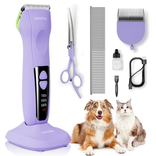Silent Pro Dog Clippers by Petopia - Low Noise, Rechargeable Grooming Kit - Shopinapets