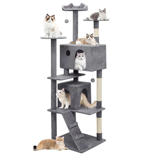 MoNiBloom Smoky Cat Palace - 77 Inch Tall Tower with Condos - Shopinapets