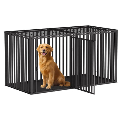 Sturdy 48" LURIVA Steel Dog Crate with Comfy Mat